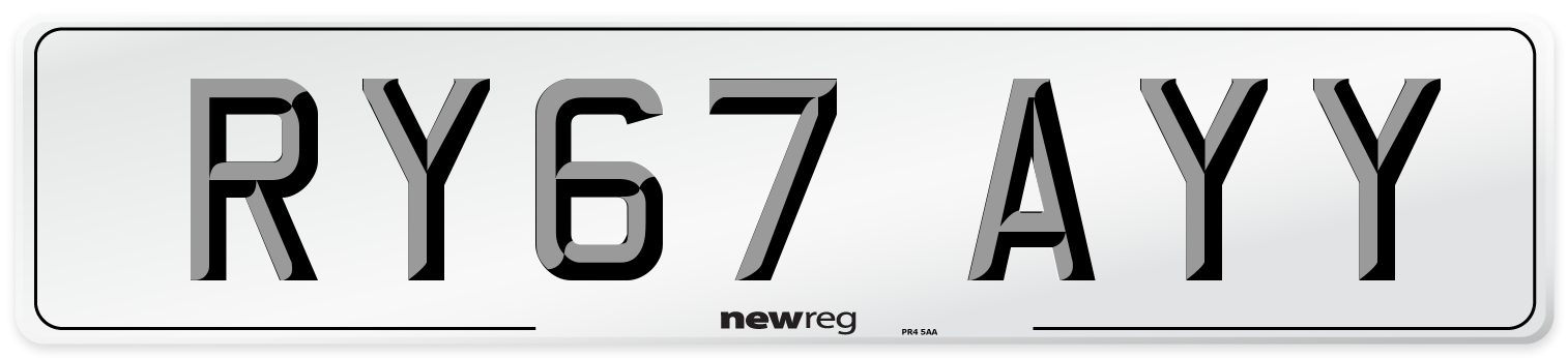 RY67 AYY Number Plate from New Reg